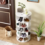 thumbnail of Schuhregal aus Spanplatte Weiß 60x60x115 cm, drehbar, 5 Ebenen