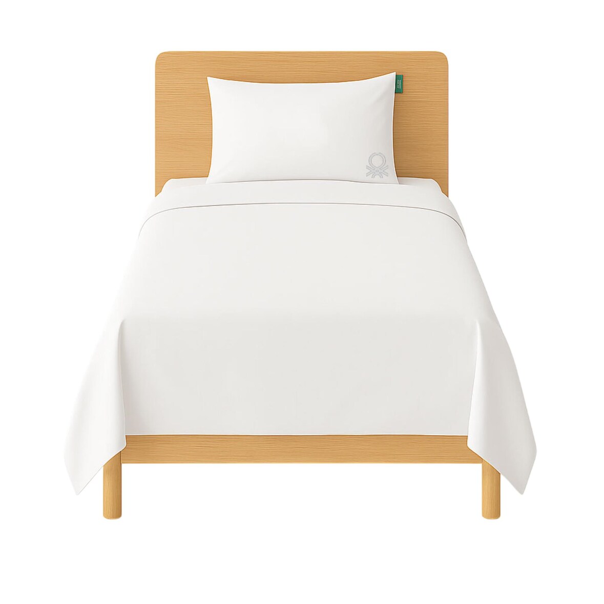 Benetton - Conjunto de Cama 2 Peças (Capa de Edredão 155X220Cm + Fronha 80X80Cm) 200Tc 100% Algodão Branco e Cinzento P&B