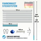 thumbnail of MONZANA® Aluminium Fahnenmast 6,50m mit Seilzug inkl. Flagge Flaggenmast Mast Flagge Alu
