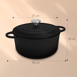 thumbnail of Podolica Bräter 5,5 Ltr Kasserolle Gusseisen Emaille oval zwei Griffe Schwarz