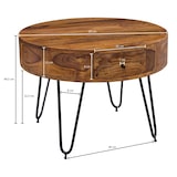 thumbnail of FineBuy Couchtisch Massivholz 60 cm Wohnzimmertisch Rund Sofatisch Tisch Ablage