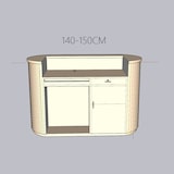 thumbnail of Empfangstresen mit Stauraum, vertikal gestreift, kleine Theke für Kosmetikstudios, Shops und Empfangshallen Weiß 140×60×100cm【B Tiaowen 140】