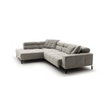 thumbnail of KAWOLA Sofa OHIO Ecksofa Feincord silber mit motorischem Sitzvorzug Recamiere links
