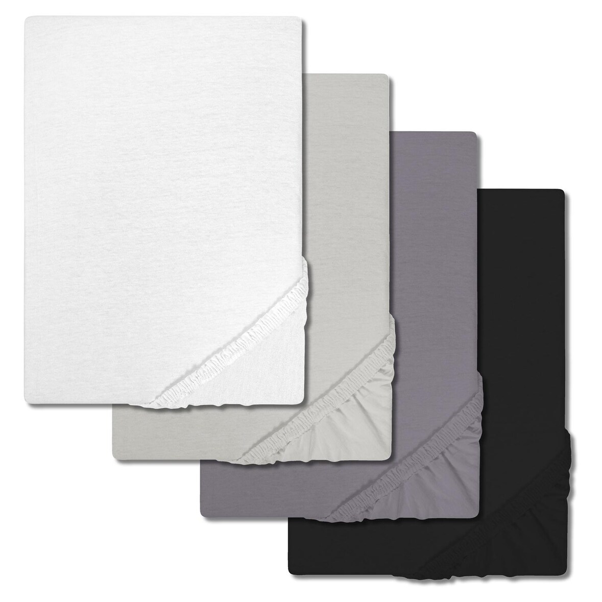 Sparpaket 4 Farben CloudComfort Basic Spannbettlaken 90 x 190 - 100 x 200 cm