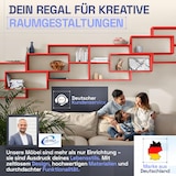 thumbnail of Wandregal Rot Bücherregal Holz Hängeregal Schweberegal