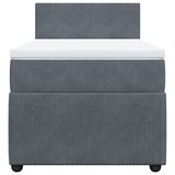 thumbnail of vidaXL Boxspringbett mit Matratze Dunkelgrau 80x200 cm Samt