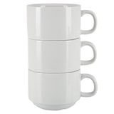 thumbnail of Lot de 24 tasses empilables 200 ml, en porcelaine blanche