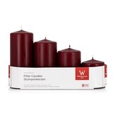 thumbnail of Stumpenkerze - 4er Stufenset bordeaux.