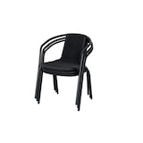 thumbnail of aro Fauteuil de terrasse empilable, acier/plastique, aspect rotin, gris foncé