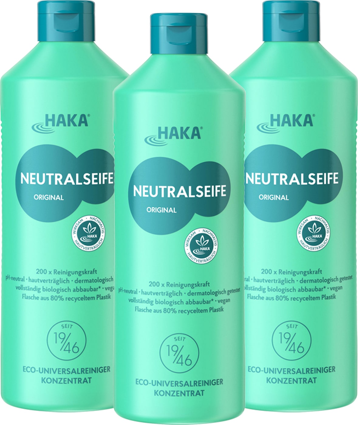 HAKA Neutralseife Original Allzweckreiniger für Haushalt und Auto, 3x1kg