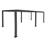 thumbnail of Pergola HWC-L46, Gartenpavillon Lamellen-Pavillon, 10cm-Aluminium-Gestell, Regenrinne sturmfest, 3x6m ~ anthrazit
