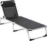 thumbnail of Outsunny Tumbona Plegable Reclinable de Aluminio con Reposacabezas Extraíble Respaldo Transpirable Ajustable en 4 Posiciones para Exterior 170x60x76cm