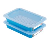 thumbnail of GILAC Bac plat HACCP avec grille + couvercle - 3 L - Bleu G190128