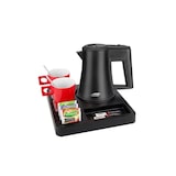 thumbnail of Willkommenstablett SQUARE Schwarz mit Wasserkocher STAR 0,5 L Schwarz und 2 rote Porzellantassen