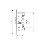 thumbnail of Serrure encastrable pour porte d'intérieur de chaufferie (version standard)