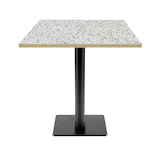 thumbnail of Restootab - Mesa Milan-T, 70x70cm, terrazzo chip branco, bordas de latão