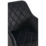 thumbnail of Chaise de salle à manger Monett velours Noir /Métal noir mat