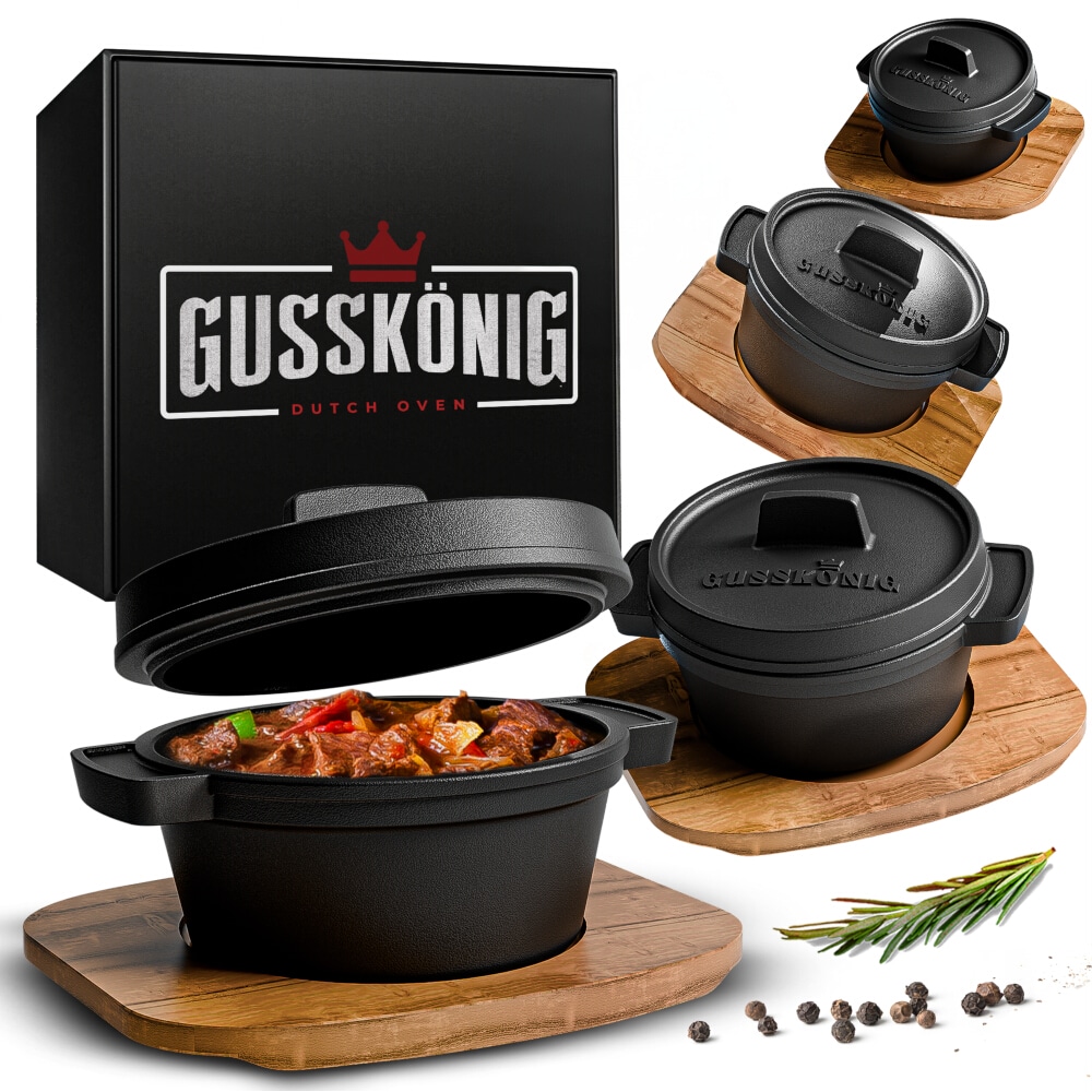 GUSSKÖNIG  4er Mini Dutch Oven-Set