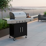 thumbnail of Barbecue a Gas Professionale XXL Da 16 kW con 5 Bruciatori in Acciaio Inox Fuoco Laterale Termometro Griglia Di Cottura 67x42 Cm 137×50×120 Cm Nero