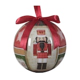 thumbnail of 1 Stück sortiert Weihnachtskugeln 8cm Kunststoff Christbaumkugeln mit Nussknacker Motiv Rot