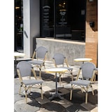 thumbnail of METRO PROFESSIONAL Mesa de comedor Gastro, hierro fundido/piedra, Ø 61 x 74 cm, redonda, blanco/oro