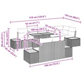 thumbnail of vidaXL 9-teiliges Garten-Esszimmer-Set mit Kissen in Beige aus Poly Rattan und Akazie