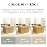 thumbnail of Holztisch quadratisch 79x79x46 cm, Kaffeetisch Wohnzimmer Tisch minimalistisch PB MDF Holzfarbe kompakt modern skandinavisch robust stabil