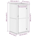 thumbnail of vidaXL Tuinschuur 118,5x97x209,5 cm gegalvaniseerd staal antraciet