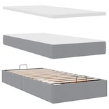 thumbnail of vidaXL Ottoman-Bett mit Matratze Hellgrau 100x200 cm Stoff