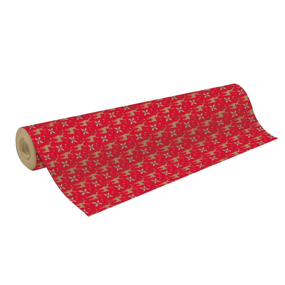 Clairefontaine Geschenkpapier, Tiny Rolls Kraft 70g, 50x0,35m, Rentiere, rot - Rot 223922C