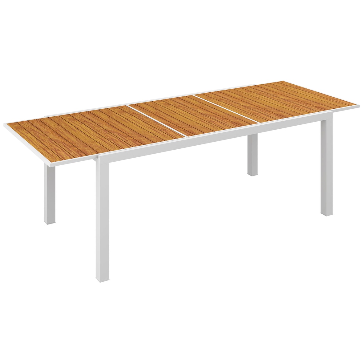 Mesa de jardín extensible para 6 personas mesa de comedor exterior rectangular con marco de aluminio carga 50 kg para terraza patio 180/240x94x73 cm