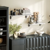 thumbnail of HOMCOM juego de 2 mesas plegables de pared escritorios flotantes para espacios pequeños mesas abatibles para cocina comedor y salón blanco brillo