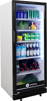 thumbnail of ZORRO Getränkekühlschrank 310 Liter weiß/schwarz mit Glastür - ZK 310