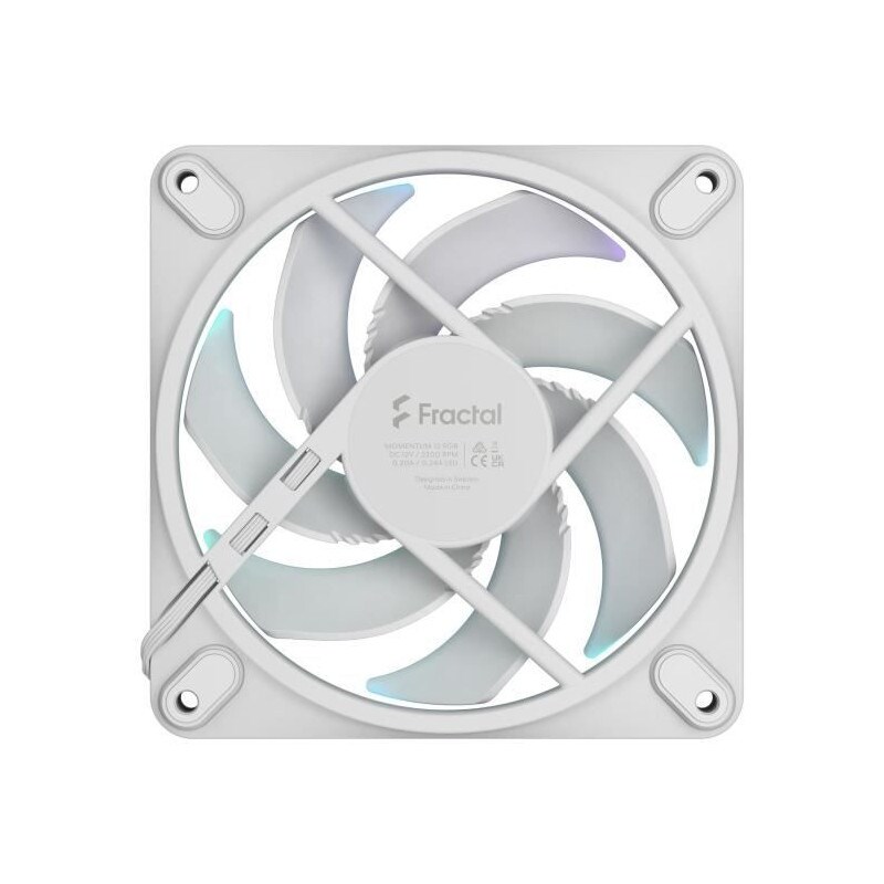Ventilateur Pc - Fractal Design - Momentum 12 Rgb - Fdb - Anneau Lumineux Argb Gen 2 - Contrôle Pwm - Blanc