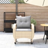 thumbnail of vidaXL Garten-Schaukelstuhl mit Kissen Beige Poly Rattan, Gartenstuhl, Gartensessel, Outdoor-Schaukelstuhl, Schaukelsessel, Schwingsessel