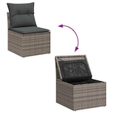 thumbnail of vidaXL Garten-Sofa-Set mit Kissen mit Speicher 8 pcs Grau Poly Rattan