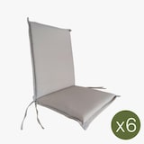 thumbnail of Pack 6 cojines para silla plegable, Asiento y Respaldo, Poliéster 180 gr, Color Gris, 92x42x4 cm