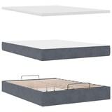thumbnail of vidaXL Ottoman-Bett mit Matratze Dunkelgrau 140x190 cm Samt