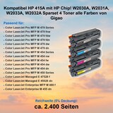 thumbnail of Kompatibel HP 415A mit HP Chip! W2030A, W2031A, W2033A, W2032A Sparset 4 Toner alle Farben von Gigao
