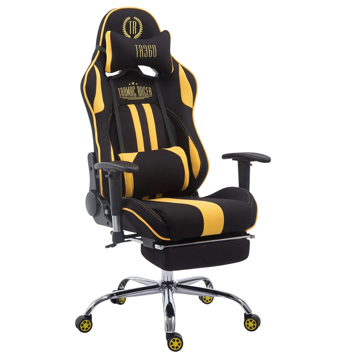 Sedia da ufficio racing gaming Tessuto Limit Nero/giallo/Con poggiapiedi