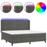 thumbnail of vidaXL Boxspringbett mit Matratze & LED Dunkelgrau 200x200 cm Samt