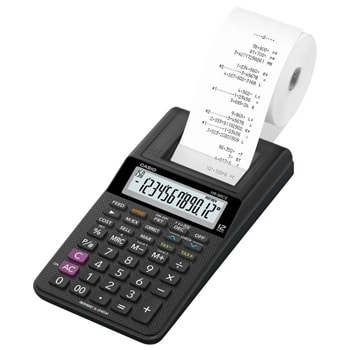 CASIO HR8RCE Calculadora de sobremesa de 12 dígitos con cinta - Negra