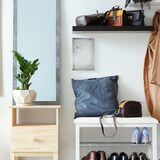 thumbnail of Relaxdays Schlüsselkasten abschließbar, Schlüsselschrank Wand, Glastür, Schlüsselbox Edelstahl, HBT: 32x22x6 cm, silber