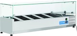 thumbnail of Edelstahl-Kühlvitrine für 5 GN1/4 Tabletts. Abmessungen 130x33.5x44h cm. Temperatur +2°C/+8°C. Kühlkopf VRX 13/33