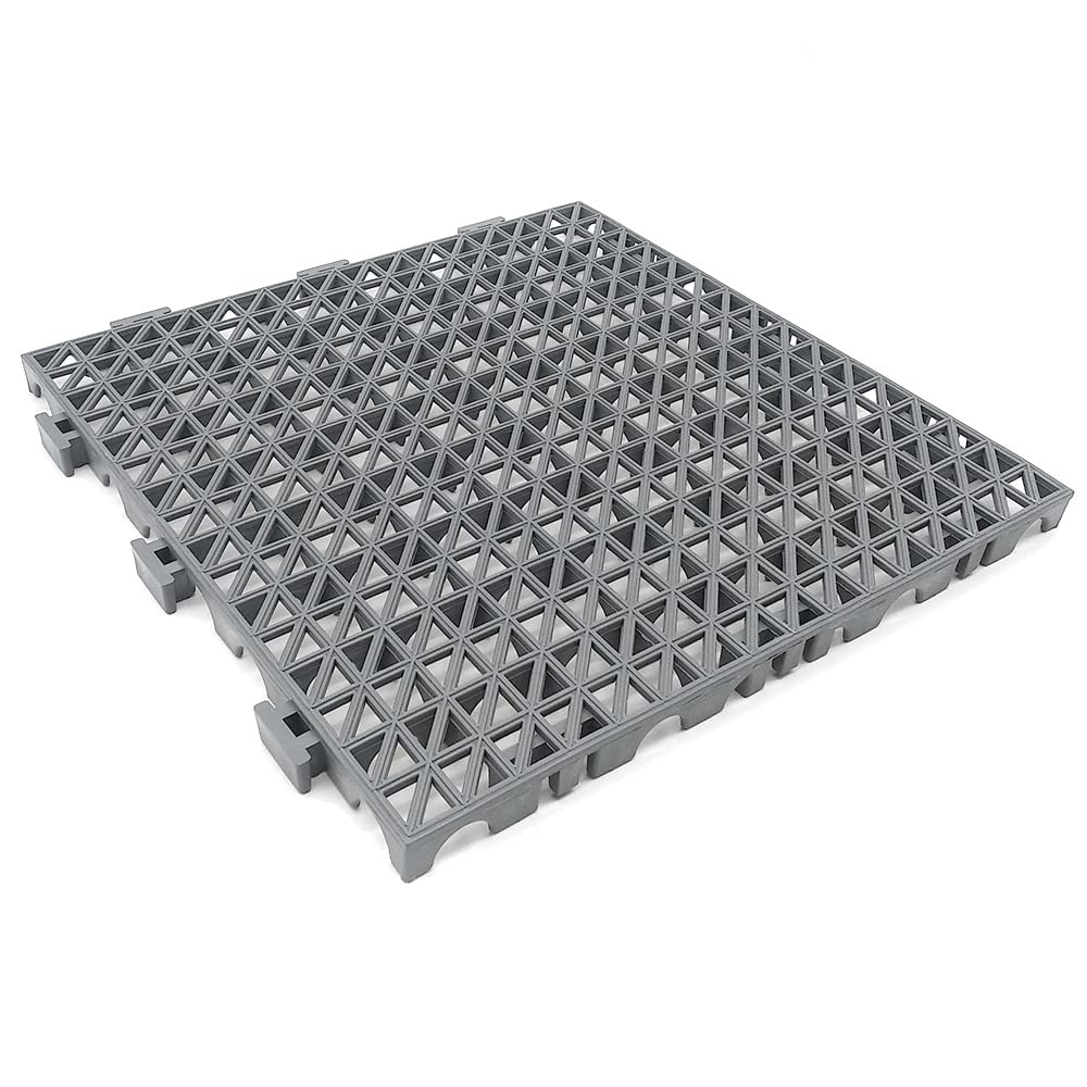 Pack 100 Losetas Reforzadas 33x33cm (Gris Claro) Suelo antihumedad zonas húmedas: garajes, talleres, lavaderos, piscinas