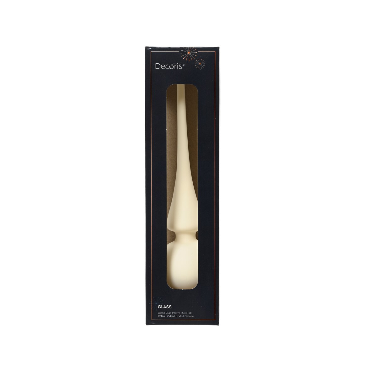 Christbaumspitze Glas 26cm wollweiß matt