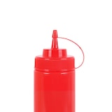 thumbnail of METRO Professional​ Botella dosificadora, PE/PP, Ø 7 cm, 26.5 cm, 760 ml, roja con tapón ideal para ketchup, mostaza, mayonesa, salsas o aceite