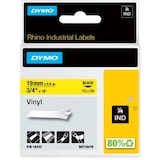 thumbnail of Dymo RHINO vinyltape 19 mm x 5,5 m, zwart op geel