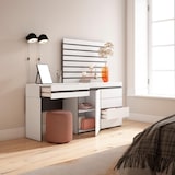 thumbnail of Frisiertisch, Schminktisch, Ablage, 177x35x145 cm, Mit Schublade, Kommode, Dekorative Paneele, Moderner Stil, Weiß _ 453_14