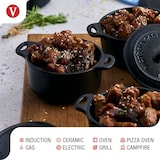 thumbnail of Victoria Mini Cocotte Induktion Gusseisen Emailliert Mini Dutch Oven 0,3L, 1-2 Portionen, VIC-39202, Schwarz